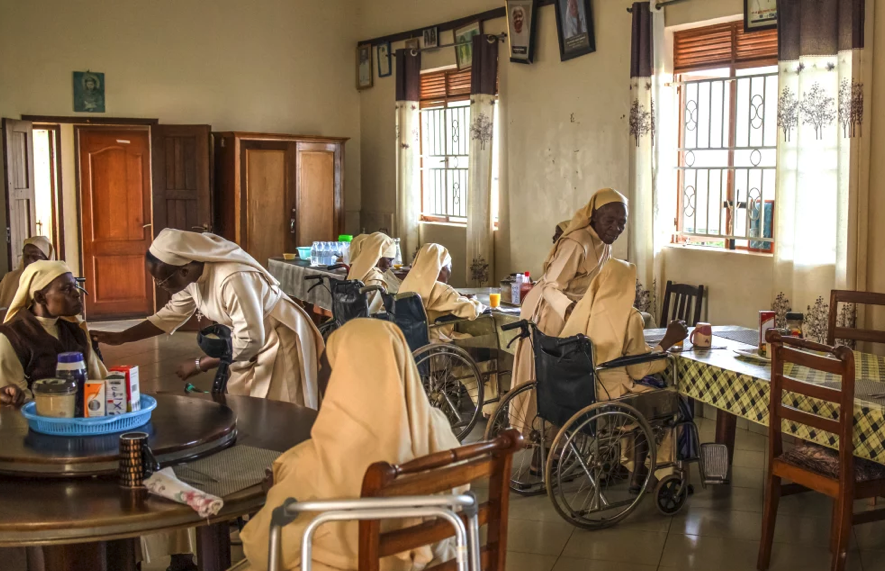 Sisters gathered in a common room